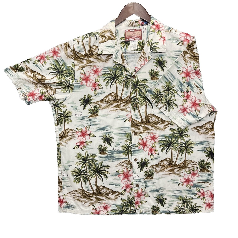 RJC Robert J Clancey Hawaiian Shirt Mens XXL Floral Aloha Button Up